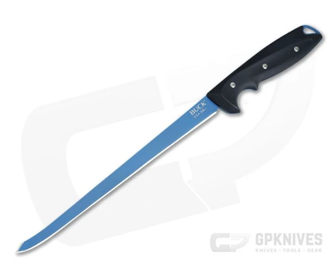 Buck Knives Abyss Blue Cerakote 420HC Dark Blue GFN 9.5" Flexible Fixed Blade Fillet Knife 0036BLS 1 Buck Knives Abyss Blue Cerakote 420HC Dark Blue GFN 9.5" Flexible Fixed Blade Fillet Knife 0036BLS