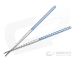 Foltsum 2-Piece Titanium Chopsticks Blue Satin