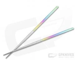 Foltsum 2-Piece Titanium Chopsticks Rainbow Satin