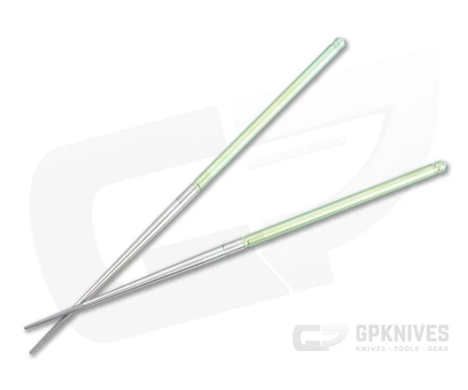 Foltsum 2-Piece Titanium Chopsticks Toxic Green Satin 1 Foltsum 2-Piece Titanium Chopsticks Toxic Green Satin