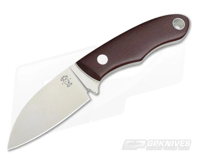 Tom Krein Custom Micro Chef Burgundy Micarta Satin D2 EDC Fixed Blade 1 Tom Krein Custom Micro Chef Burgundy Micarta Satin D2 EDC Fixed Blade