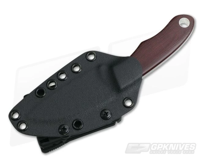Tom Krein Custom Micro Chef Burgundy Micarta Satin D2 EDC Fixed Blade 2 Tom Krein Custom Micro Chef Burgundy Micarta Satin D2 EDC Fixed Blade - Image 2