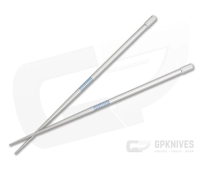 Steve Kelly TiSushi Sticks Satin w/ Blue Rings Titanium Chopsticks 1 Steve Kelly TiSushi Sticks Satin w/ Blue Rings Titanium Chopsticks
