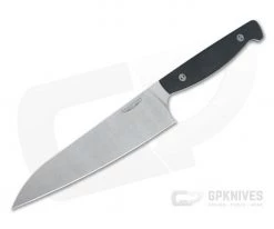 Bradford Knives 8" Chef Stonewashed AEB-L Micro Textured Black G10 Kitchen Knife