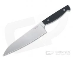 Bradford Knives 8" Chef Stonewashed M390 Micro Textured Black G10 Kitchen Knife