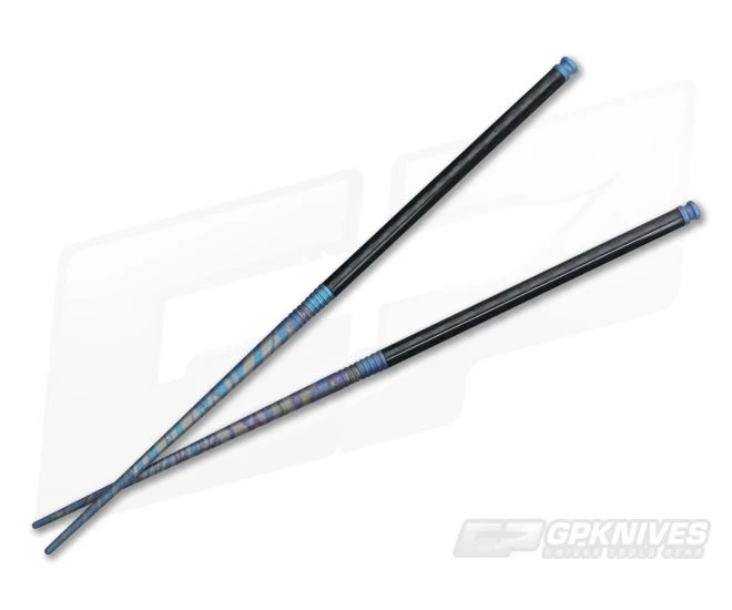 Spartan Chopstick Set Blue Multicolor Titanium & Carbon Fiber 1 Spartan Chopstick Set Blue Multicolor Titanium & Carbon Fiber