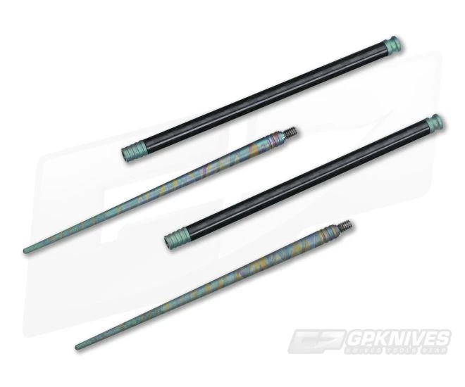 Spartan Chopstick Set Green Multicolor Titanium & Carbon Fiber 2 Spartan Chopstick Set Green Multicolor Titanium & Carbon Fiber - Image 2