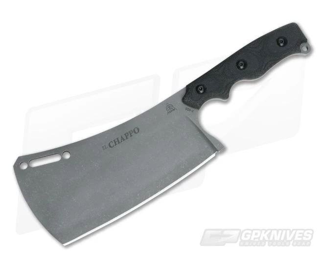 TOPS El Chappo Cleaver Sniper Grey 1095 Black Micarta Fixed Blade ECHA-02 1 TOPS El Chappo Cleaver Sniper Grey 1095 Black Micarta Fixed Blade ECHA-02