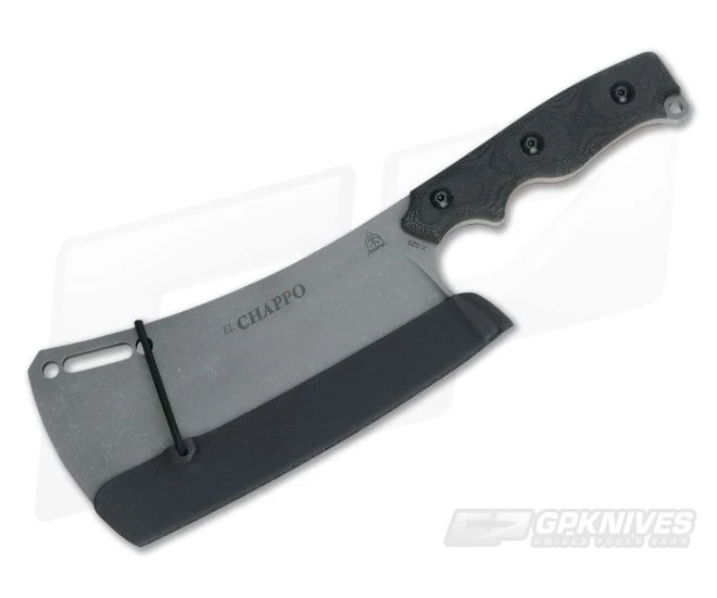 TOPS El Chappo Cleaver Sniper Grey 1095 Black Micarta Fixed Blade ECHA-02 2 TOPS El Chappo Cleaver Sniper Grey 1095 Black Micarta Fixed Blade ECHA-02 - Image 2