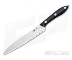 Spyderco Cook's Knife Serrated Black Corian K11S