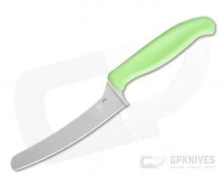 Spyderco Blunt Tip Z-Cut Green Plain Edge Kitchen Knife K13PGN