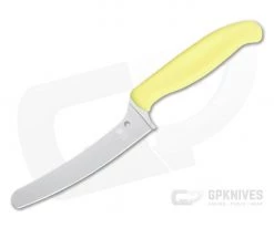 Spyderco Blunt Tip Z-Cut Yellow Plain Edge Kitchen Knife K13PYL