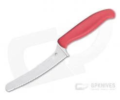 Spyderco Blunt Tip Z-Cut Red Serrated Edge Kitchen Knife K13SRD