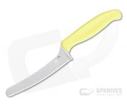 Spyderco Blunt Tip Z-Cut Yellow Serrated Edge Kitchen Knife K13SYL