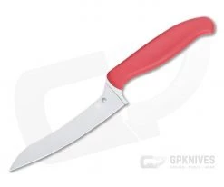 Spyderco Pointed Z-Cut Red Plain Edge Kitchen Knife K14PRD