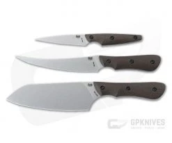 Smith & Sons Essential Kitchen Set AEB-L Burlap Micarta 3-Piece Fixed Blade Set